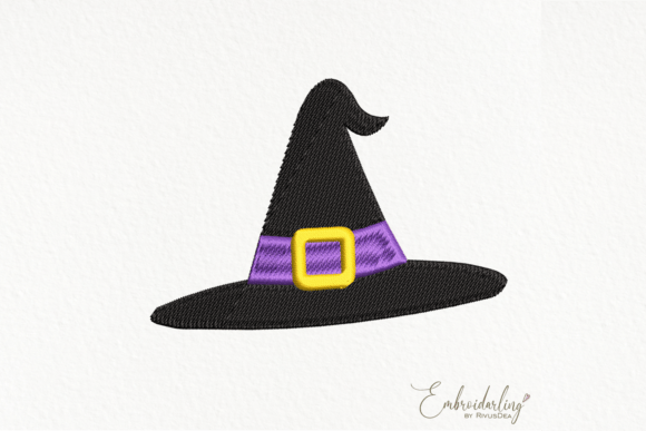 Cute Halloween Witches Hat Embroidery