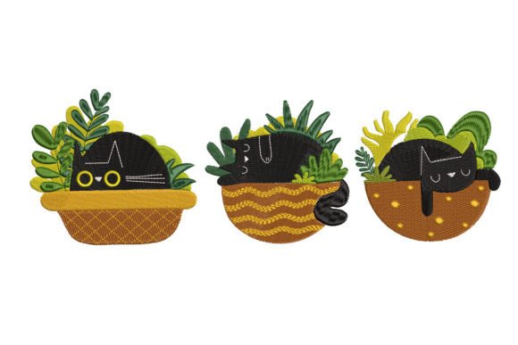 Cute Lazy Black Cat Embroidery Design Review