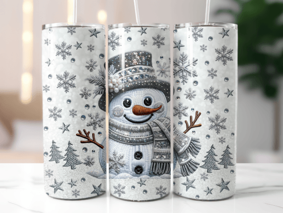 Review: Faux Embroidery Snowman Tumbler Wrap