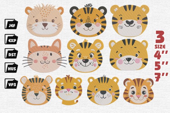 Set of 10 Cute Tiger Face Embroidery Review